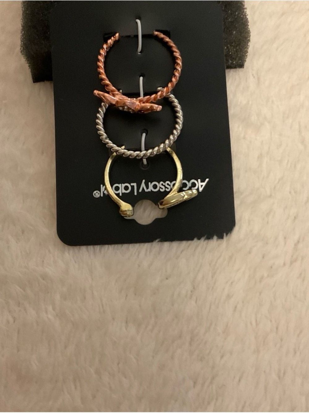 Accessorize Trio Stackable Rings in Gold, Silver, Rose Gold